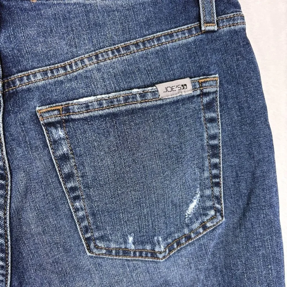 Joe's Jeans High Rise‎ Distressed Knee Straight Leg Jeans Size 27